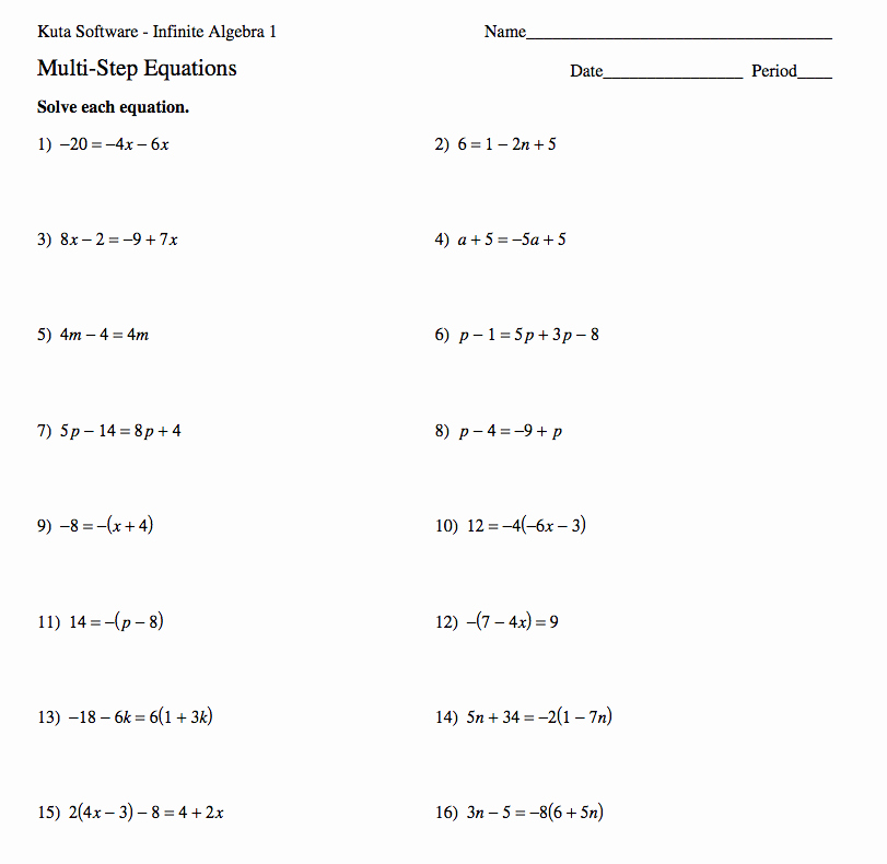 Solving Two Step Equations Worksheet Beautiful Pin On Teach Math
