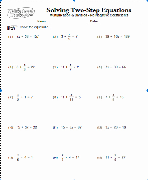 Solving Two Step Equations Worksheet New Mr Romero March 7 and 8 2016