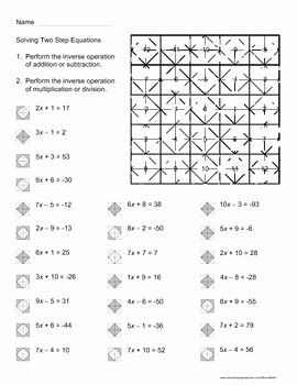 Solving Two Step Equations Worksheet New solving Two Step Equations Color Worksheet Na