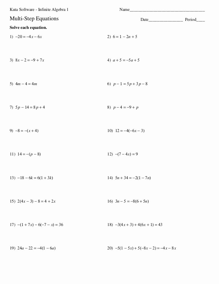 50 Solving Two Step Inequalities Worksheet