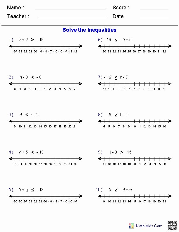 Solving Two Step Inequalities Worksheet Inspirational E Step Inequalities Worksheets by Adding and Subtracting