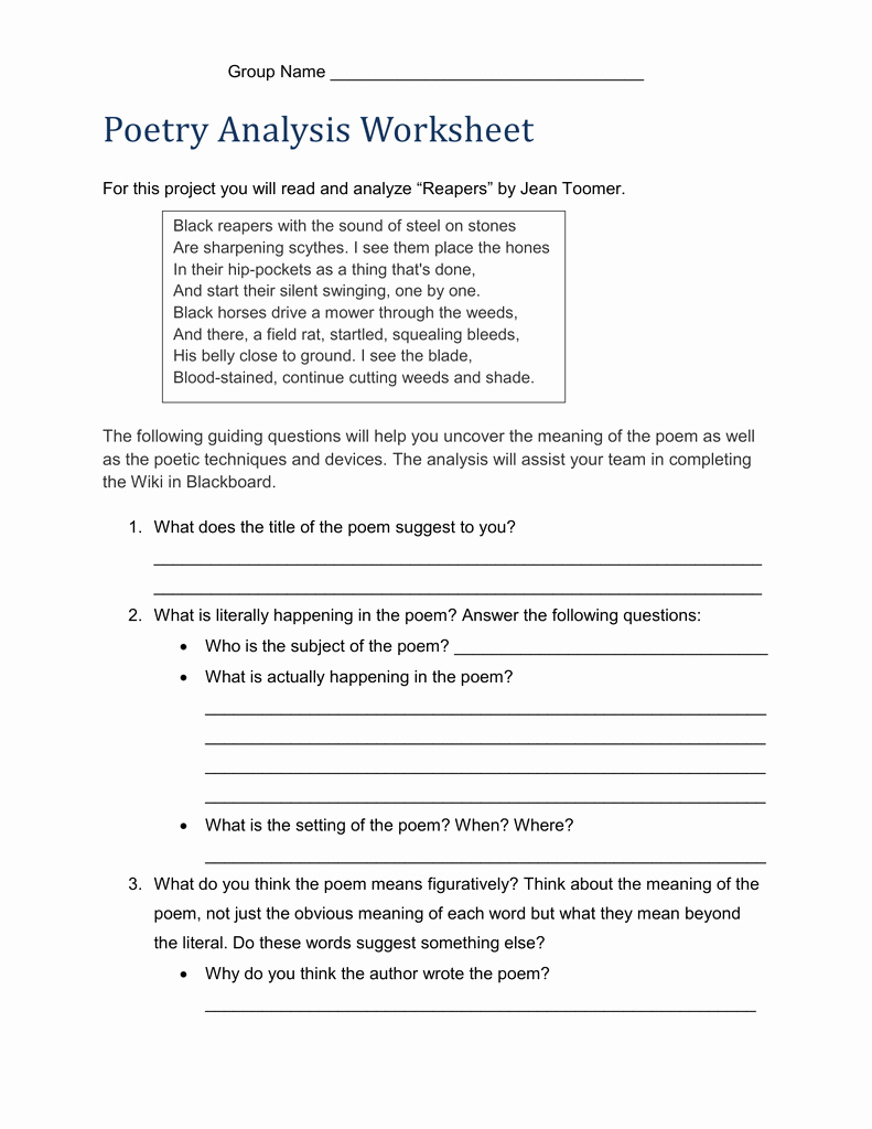 Sound Devices In Poetry Worksheet Awesome Poetry Analysis Worksheet