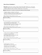 Sound Devices In Poetry Worksheet Beautiful Poetic Devices Worksheet 01 Rtf Name Poetic Devices