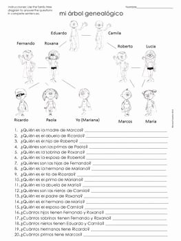 Spanish Family Tree Worksheet Unique 25 Best Ideas About Spanish Worksheets Family On