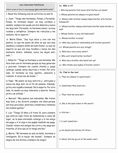 Spanish Reading Comprehension Worksheet Unique Gianfranco Conti S Shop Teaching Resources Tes