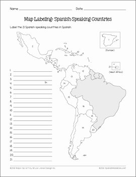 Spanish Speaking Countries Map Worksheet Best Of Spanish Speaking Countries and Capitals Maps and Quiz by