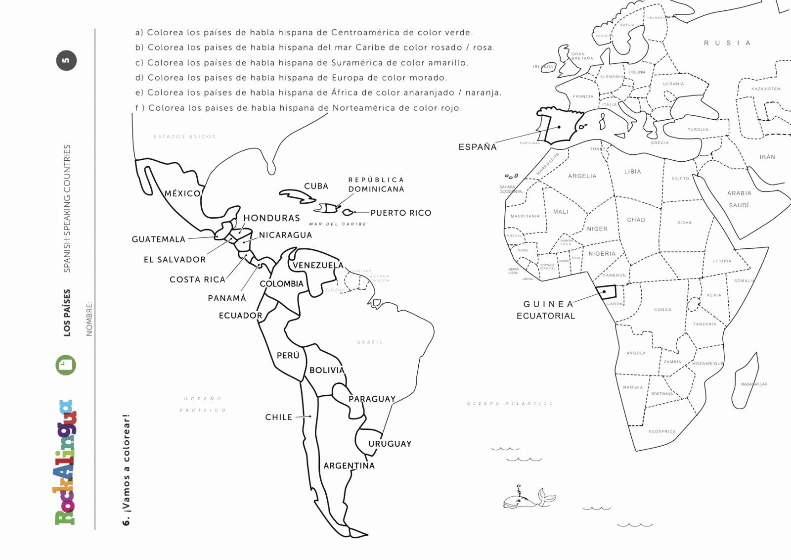 Spanish Speaking Countries Map Worksheet Unique Spanish Speaking Countries Worksheet