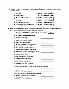 Spanish Subject Pronouns Worksheet New Spanish Subject Pronouns Guided Practice by Laura