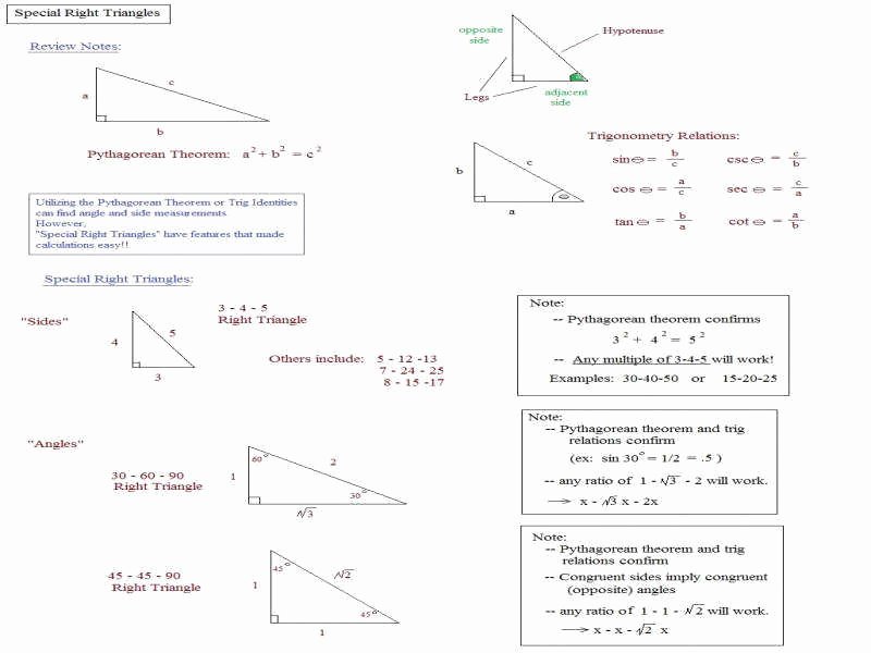 Special Right Triangles Practice Worksheet Elegant Special Right Triangles Worksheet
