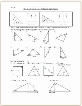 Special Right Triangles Worksheet Best Of 45 45 90 and 30 60 90 Special Right Triangles Practice
