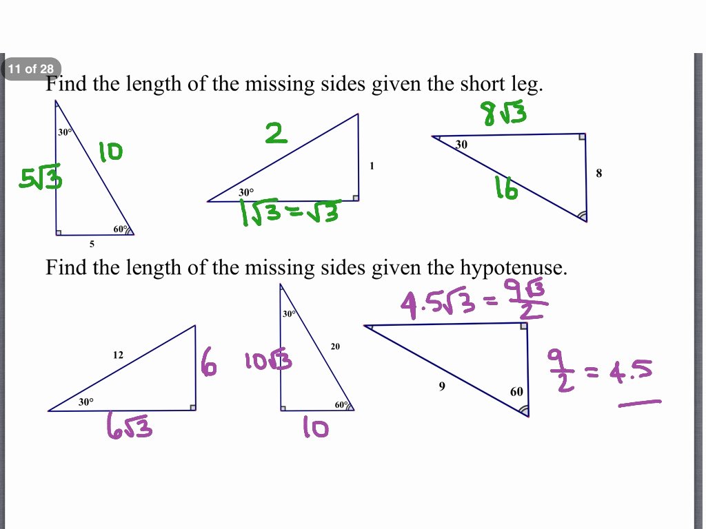 Special Right Triangles Worksheet Luxury Trigonometric Ratios Worksheet Lesson 8 2 Answers
