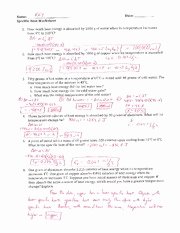 Specific Heat Worksheet Answer Key Beautiful Science Parallel C Cbs Course Hero