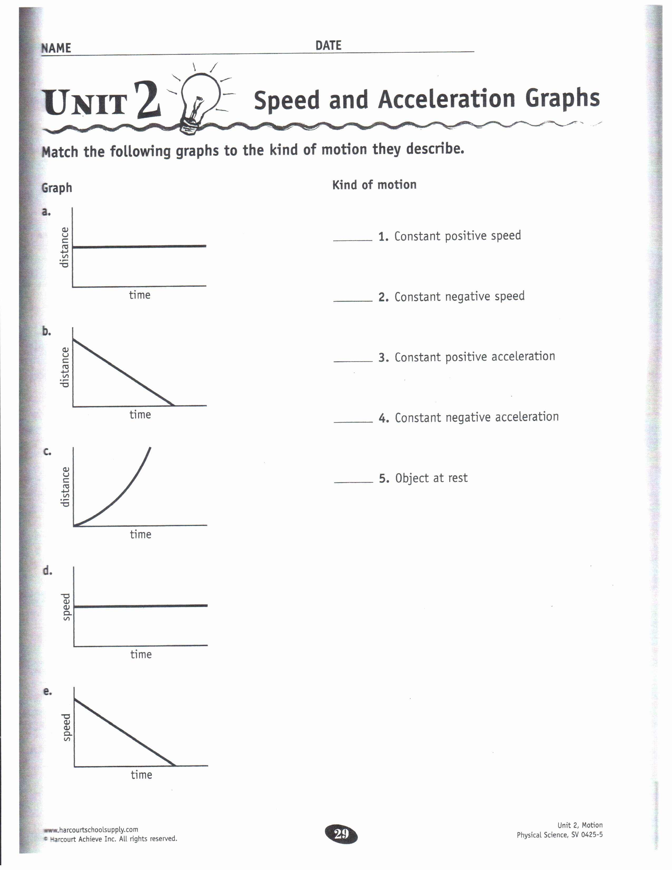 Speed and Velocity Worksheet Luxury Physical Science Dec 3 7