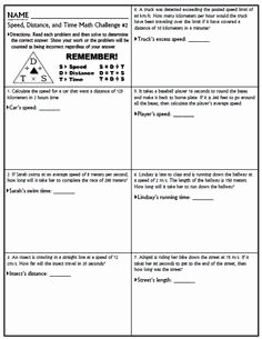 Speed Practice Problems Worksheet Lovely Great Resource for Velocity = Distance Time or Speed = D T