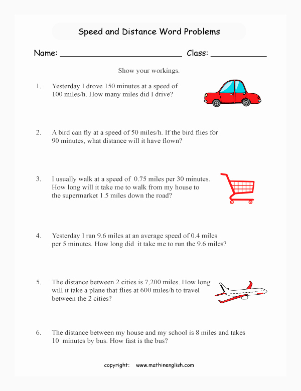 Speed Time and Distance Worksheet Awesome Printable Primary Math Worksheet