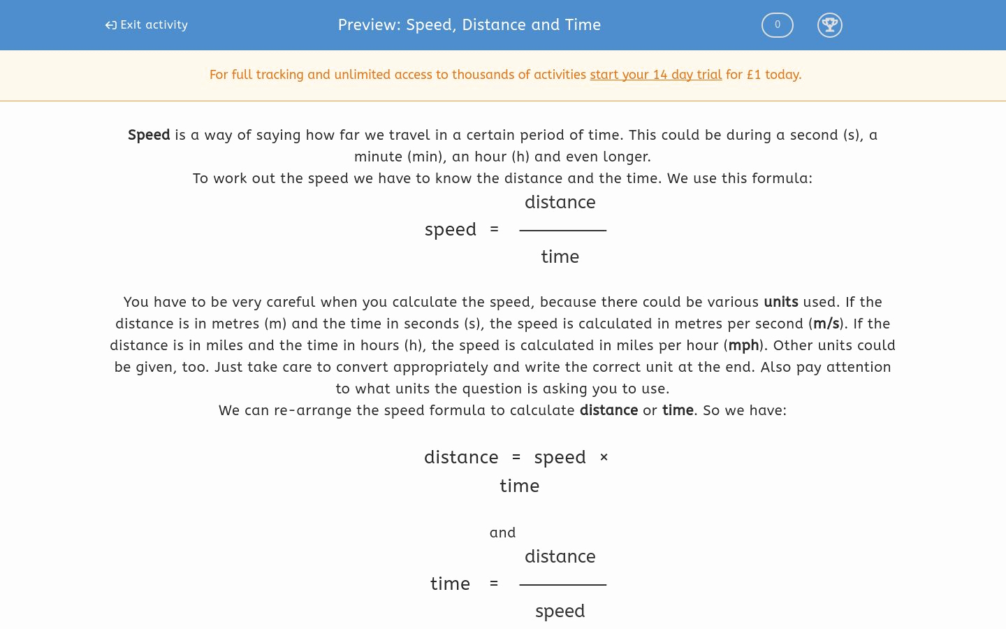Speed Time and Distance Worksheet Inspirational Speed Distance and Time Worksheet Edplace