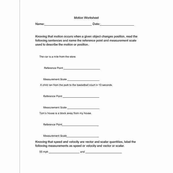 Speed Velocity and Acceleration Worksheet Fresh Speed Velocity and Acceleration Worksheet