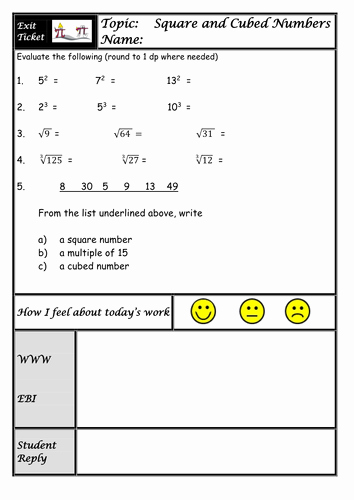 Square and Cube Roots Worksheet Fresh Square Roots and Cube Roots Lesson Visual Approach with