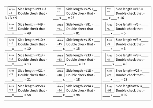 Square and Cube Roots Worksheet Lovely Square Roots and Cube Roots Lesson Visual Approach with