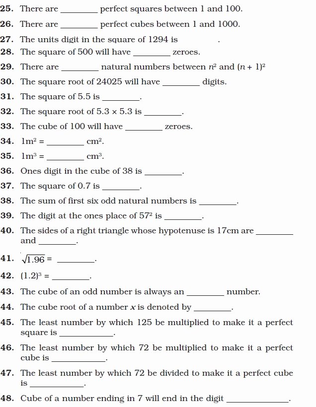 Square and Cube Roots Worksheet Luxury Class 8th Cbse Squares and Square Roots · Mathemagica