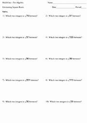 Square Root Practice Worksheet Best Of Estimating Square Roots Worksheets Mathvine