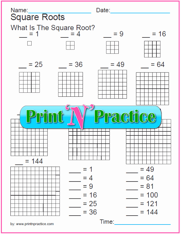 50 Square Root Worksheet Pdf