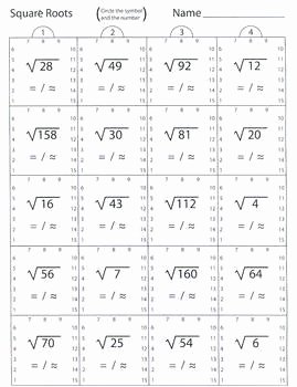 Square Root Worksheet Pdf Awesome Square Roots Worksheet by Kevin Wilda