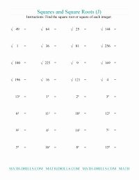 Square Root Worksheet Pdf Lovely Squares and Square Roots J Number Sense Worksheet