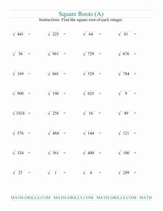 Squares and Square Roots Worksheet Beautiful 1000 Images About Math Square Roots On Pinterest