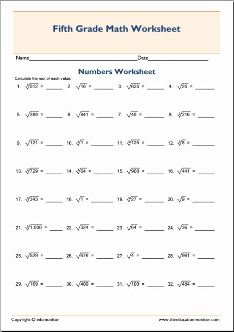 Squares and Square Roots Worksheet Beautiful Square and Cube Roots Worksheet