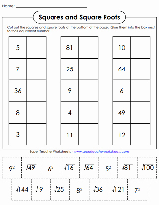 Squares and Square Roots Worksheet Best Of Exponent Worksheets