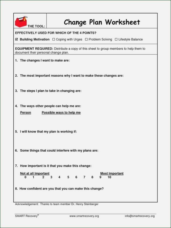 Stages Of Change Worksheet New Stages Change Worksheet