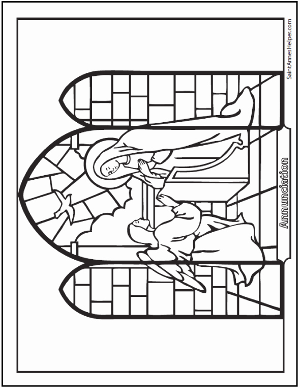 Stained Glass Windows Worksheet Beautiful Annunciation Coloring Page Angel Declared to Mary