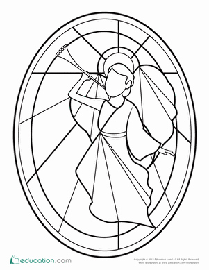 Stained Glass Windows Worksheet Unique Stained Glass Angel Coloring Page