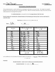 Standard Deviation Worksheet with Answers Inspirational Standard Deviation Worksheet Kc Calculate the Standard