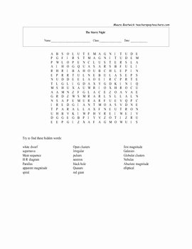 Stars and Galaxies Worksheet Answers Beautiful Stars and Galaxies Word Search Puzzle with Key by Maura
