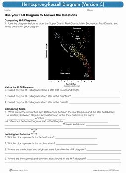Stars and Galaxies Worksheet Answers Unique Stars and Galaxies Guided Reading Includes H R Diagram