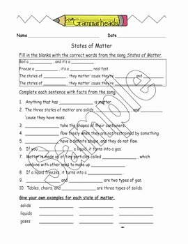 State Of Matter Worksheet Beautiful States Of Matter Worksheet Packet 4 Pages Plus Answer