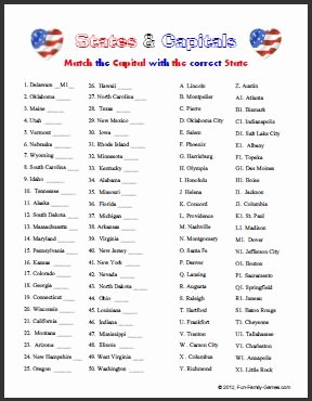States and Capitals Matching Worksheet Awesome United States Trivia Challenge Will Test Your Knowledge Of