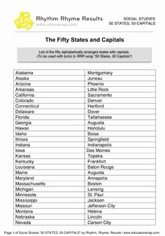 States and Capitals Matching Worksheet Best Of School On Pinterest
