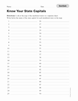 States and Capitals Matching Worksheet Elegant Quiz Know Your State Capitals Geography Printable