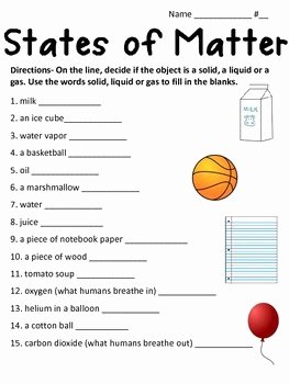 States Of Matter Worksheet Answers Lovely States Of Matter Worksheet by Math and Science Lover