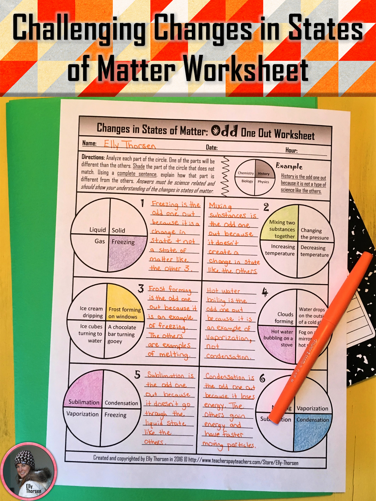 States Of Matter Worksheet Chemistry Fresh Changes In States Of Matter Odd E Out Worksheet