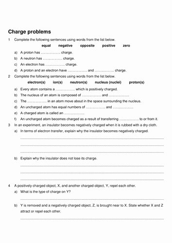 Static Electricity Worksheet Answers Best Of Static Electricity Worksheet