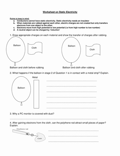 Static Electricity Worksheet Answers Fresh Worksheet On Static Electricity by Drkknaga
