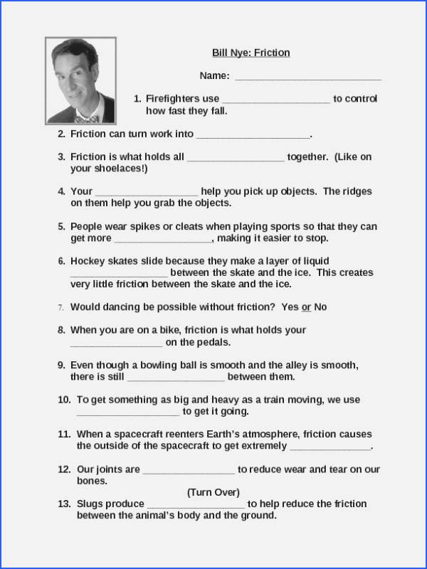 Static Electricity Worksheet Answers New Bill Nye Chemical Reactions Worksheet
