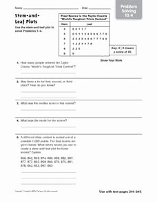 Stem and Leaf Plot Worksheet Beautiful Stem and Leaf Plots Problem solving 10 4 Worksheet for
