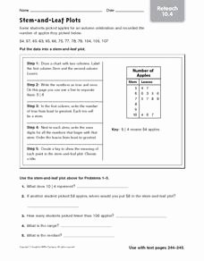 Stem and Leaf Plot Worksheet Beautiful Stem and Leaf Plots Reteach 10 4 Worksheet for 5th 7th