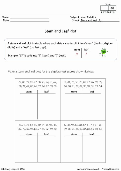 50 Stem And Leaf Plot Worksheet