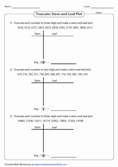 Stem and Leaf Plot Worksheet Unique Stem and Leaf Plot Worksheets